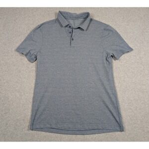 Lululemon Men Shirt‎ Small Evolution Short Sleeve Polo Golf Performance Blue